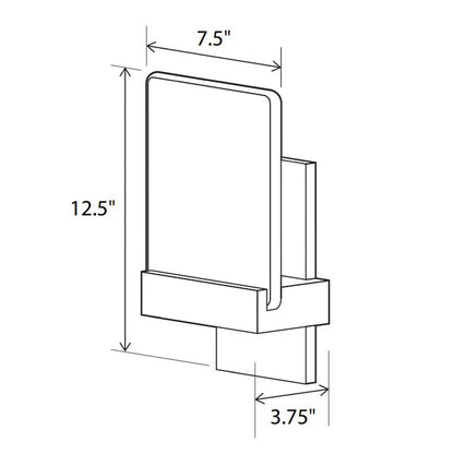 Fortis LED Wall Light - line drawing.