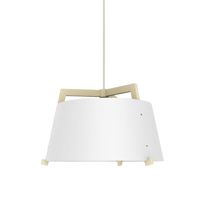 Ignis Pendant Light in Gloss White/White Washed Oak (Small).