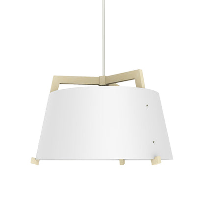 Ignis Pendant Light in Gloss White/White Washed Oak (Large).