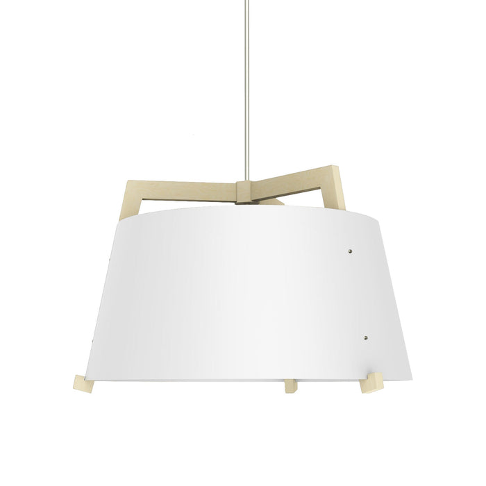 Ignis Pendant Light in Gloss White/White Washed Oak (Large).