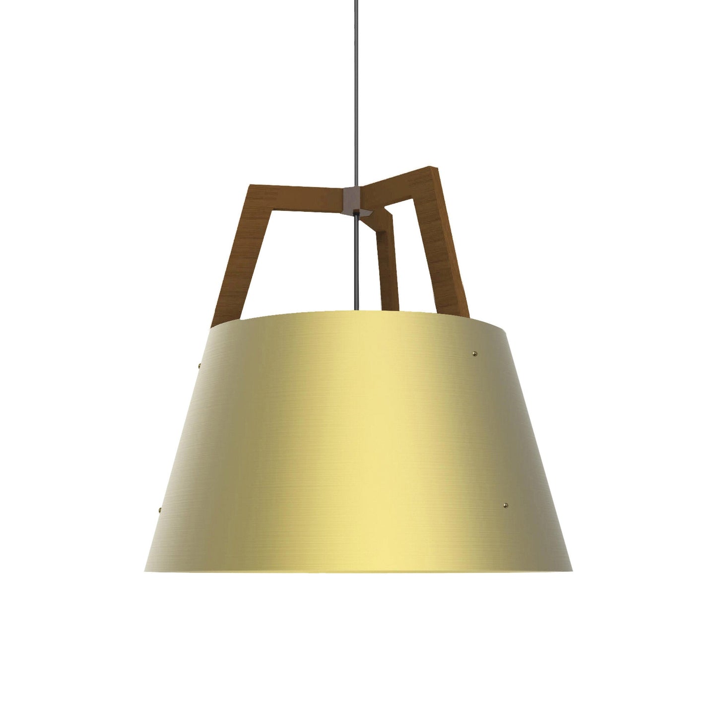 Imber Pendant Light in Brushed Brass/Walnut (Small).