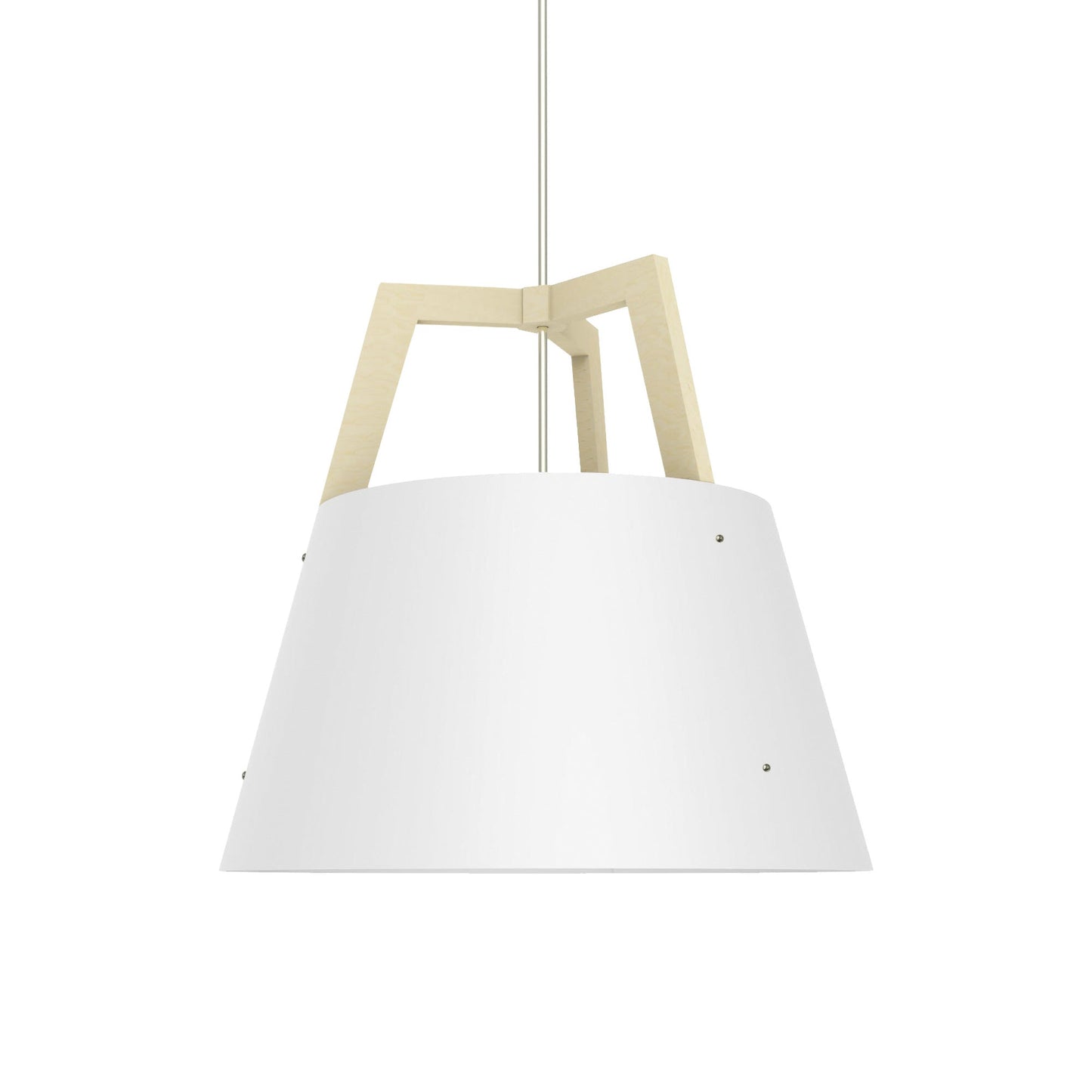 Imber Pendant Light in Gloss White/White Washed Oak (Small).