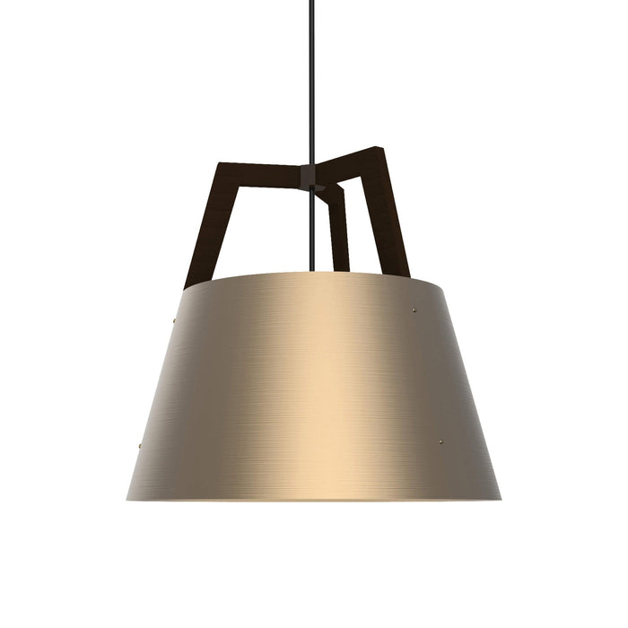 Imber Pendant Light in Rose Gold/Dark Stained Walnut (Small).