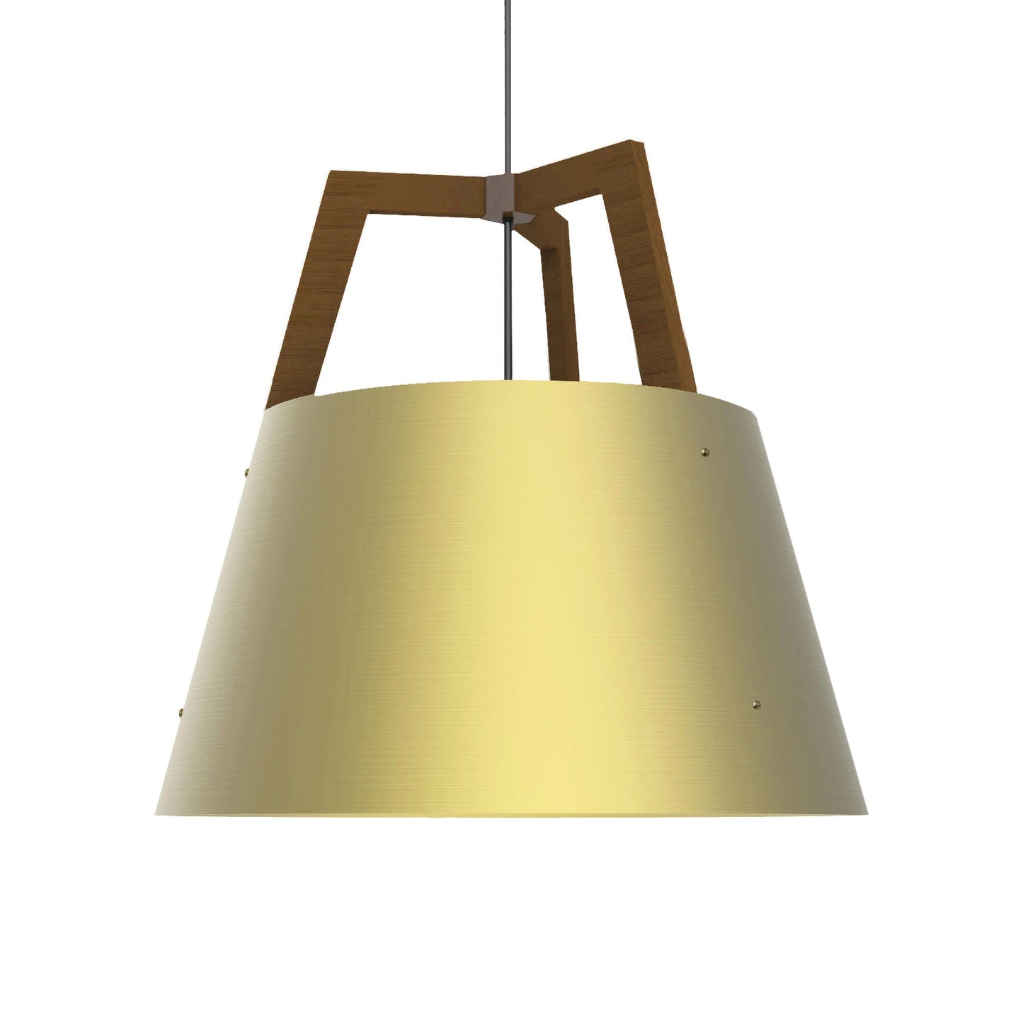 Imber Pendant Light in Brushed Brass/Walnut (Large).