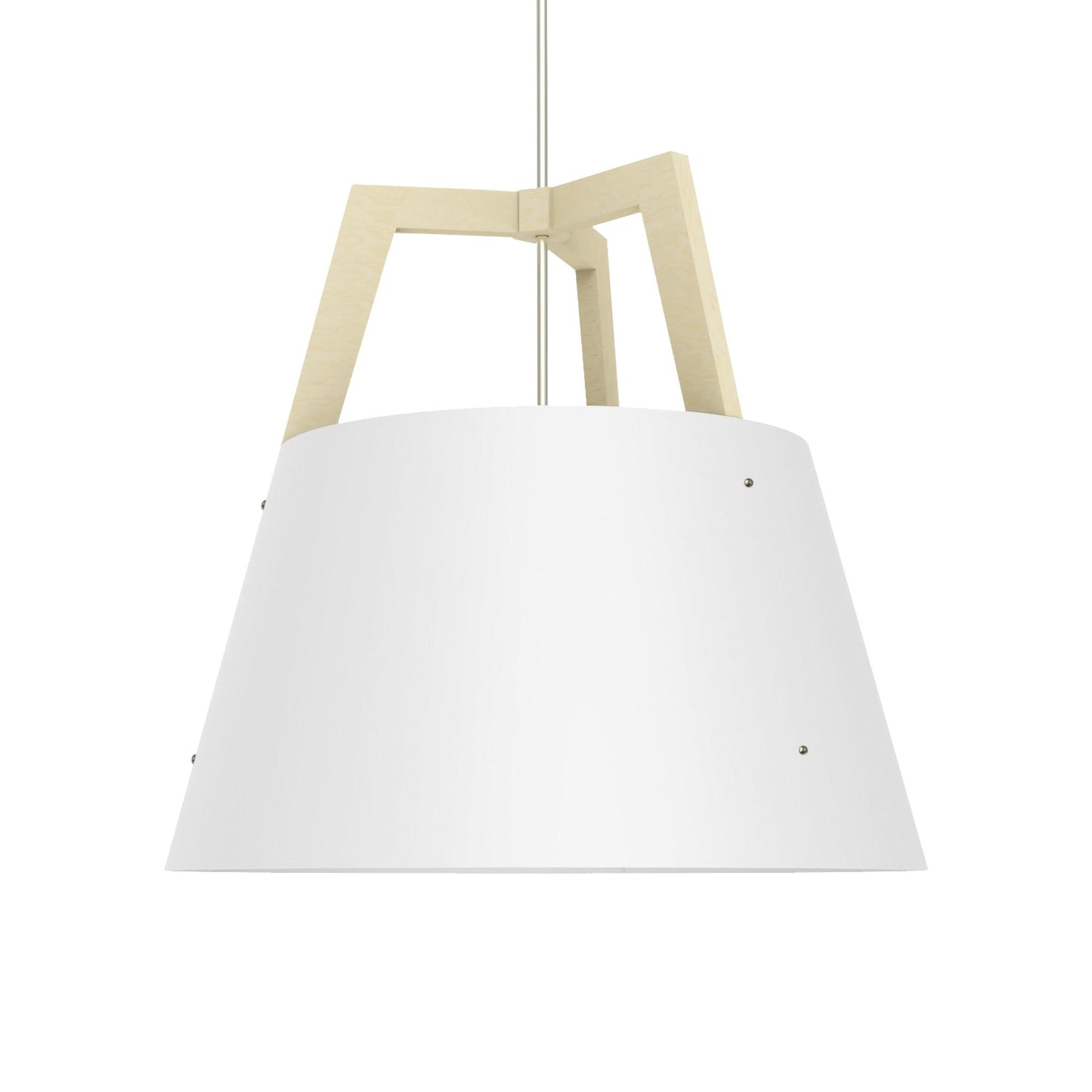 Imber Pendant Light in Gloss White/White Washed Oak (Large).