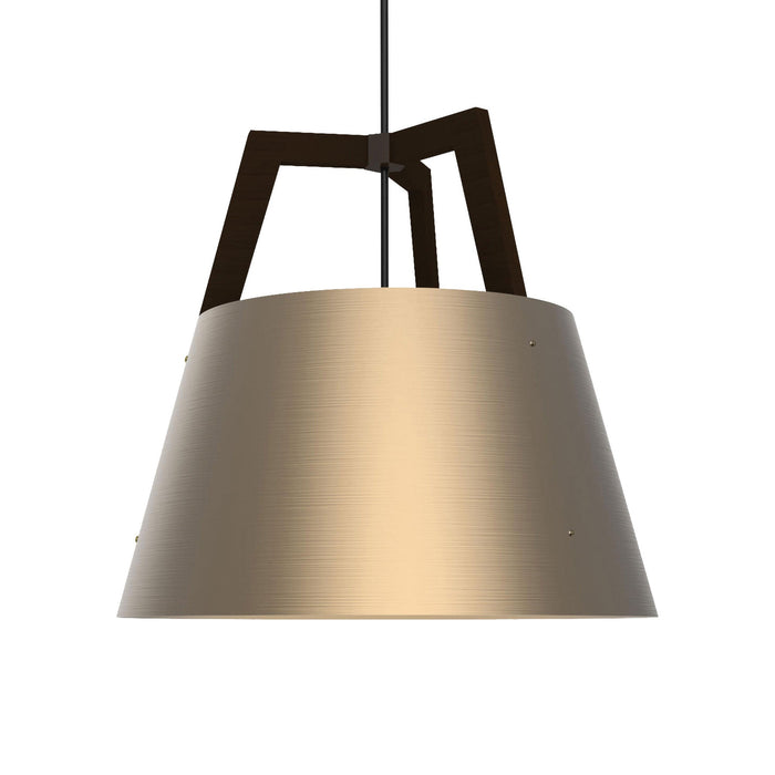 Imber Pendant Light in Rose Gold/Dark Stained Walnut (Large).