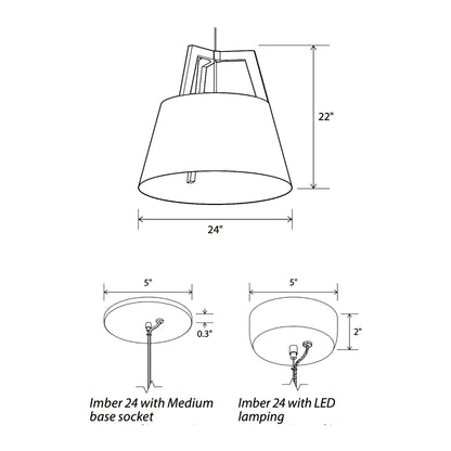 Imber Pendant Light - line drawing.