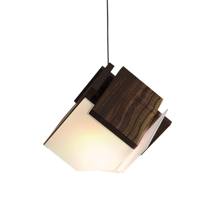 Mica Pendant Light in Dark Stained Walnut (Large).