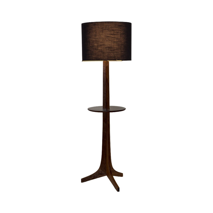 Nauta LED Floor Lamp in Black Amaretto (Matching Wood Shelf with Black HPL Top Surface).