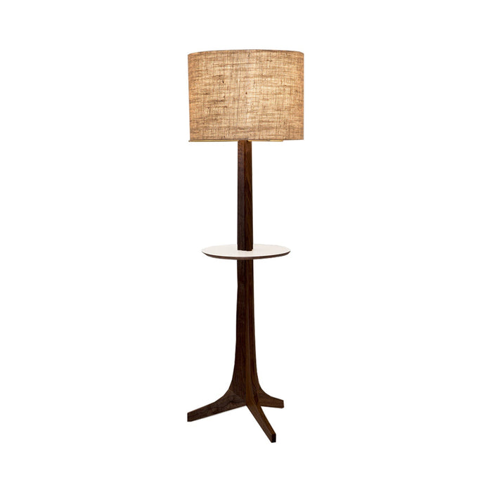 Nauta LED Floor Lamp in Burlap (Matching Wood Shelf with White HPL Top Surface).