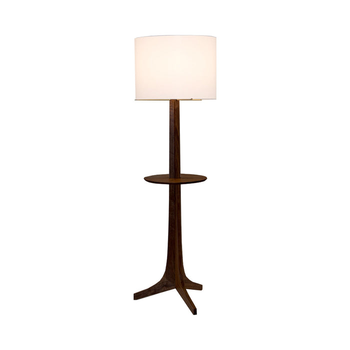 Nauta LED Floor Lamp in White Linen (Matching Wood Shelf with Exposed Top Surface).