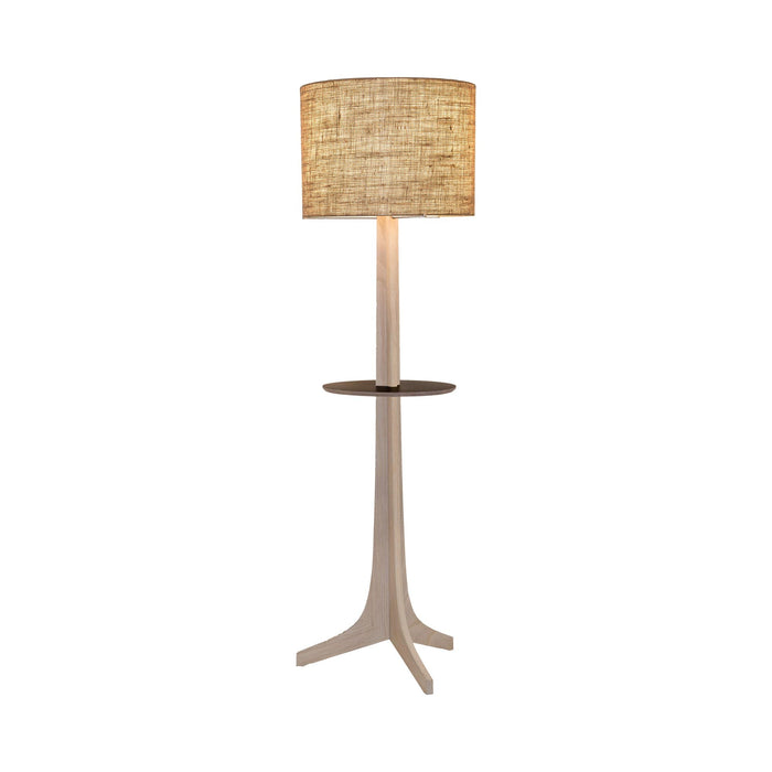 Nauta LED Floor Lamp in Burlap (Matching Wood Shelf with Black HPL Top Surface).
