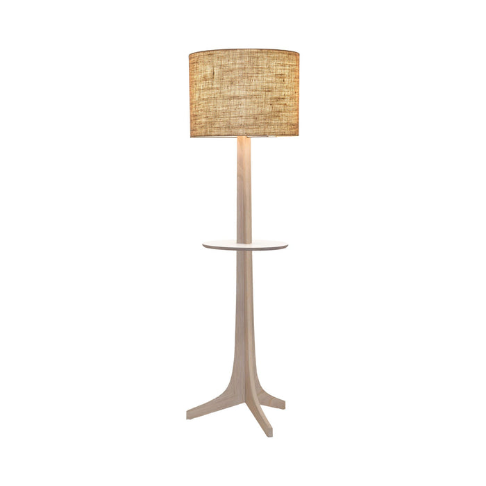 Nauta LED Floor Lamp in Burlap (Matching Wood Shelf with White HPL Top Surface).