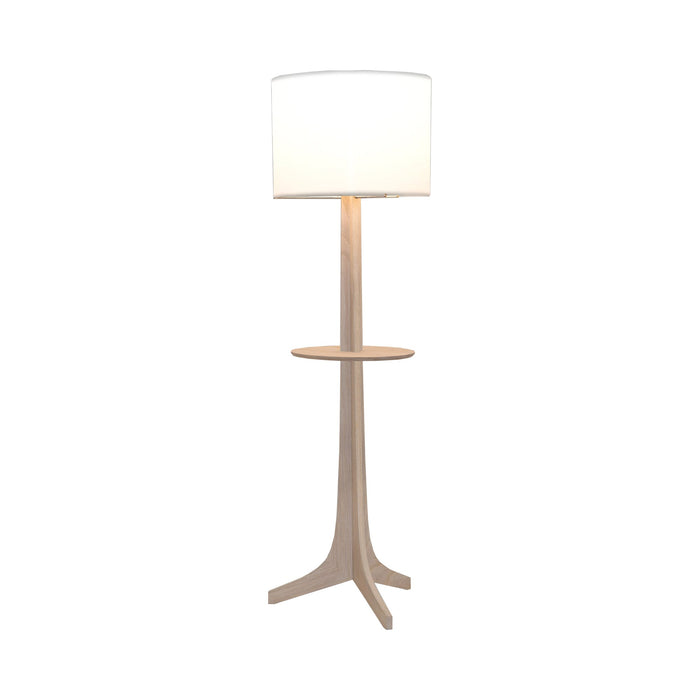 Nauta LED Floor Lamp in White Linen (Matching Wood Shelf with Exposed Top Surface).