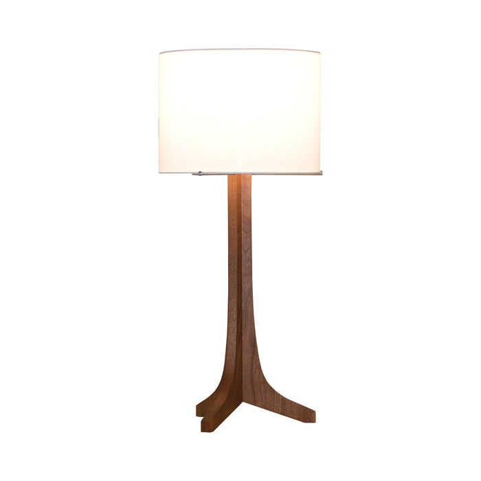 Nauta LED Table Lamp in Walnut/White Linen.