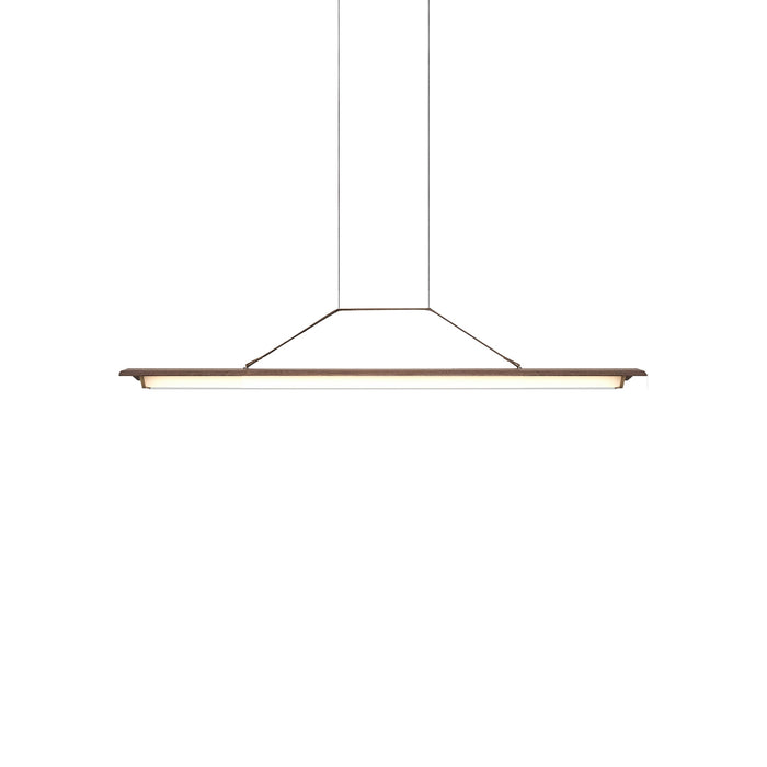 Penna LED Pendant Light in Distressed Brass/Dark Stained Walnut (Small).