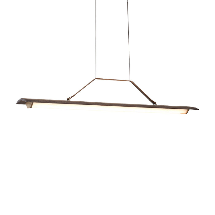 Penna LED Pendant Light in Brushed Brass/White Washed Oak (Large).