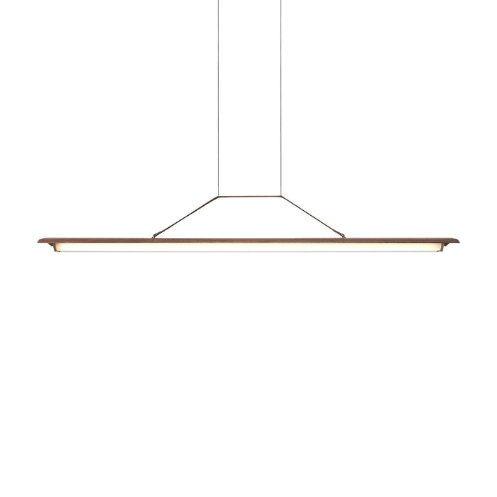 Penna LED Pendant Light in Distressed Brass/Dark Stained Walnut (Large).