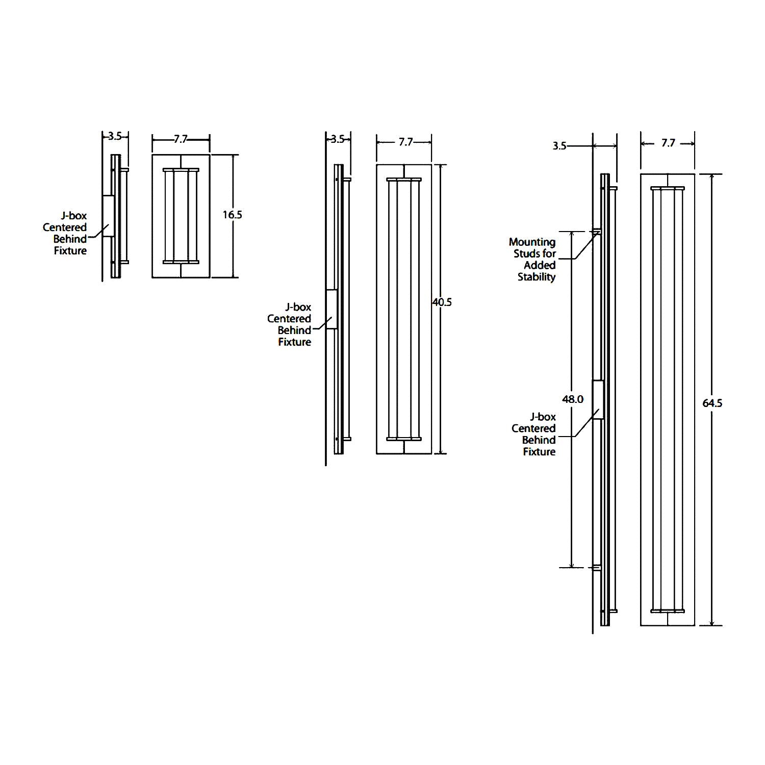 Penna LED Wall Light - line drawing.