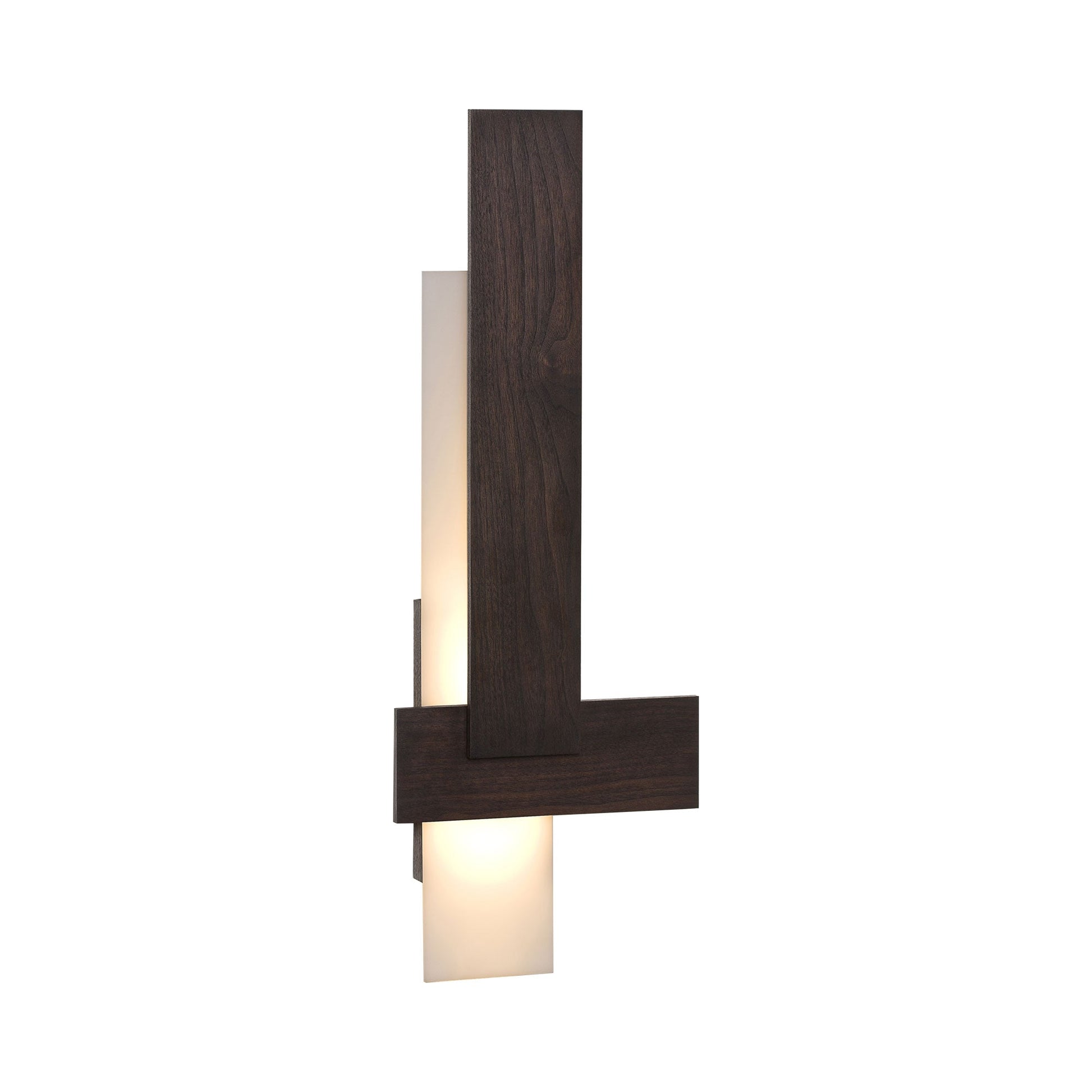 Sedo LED Wall Light in Dark Stained Walnut.