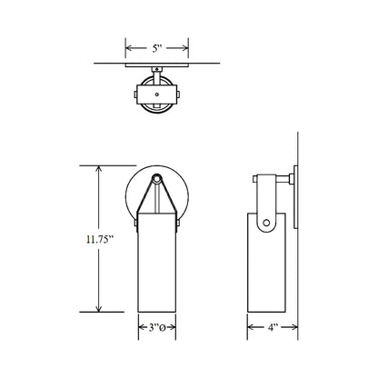 Spero Wall Light - line drawing.