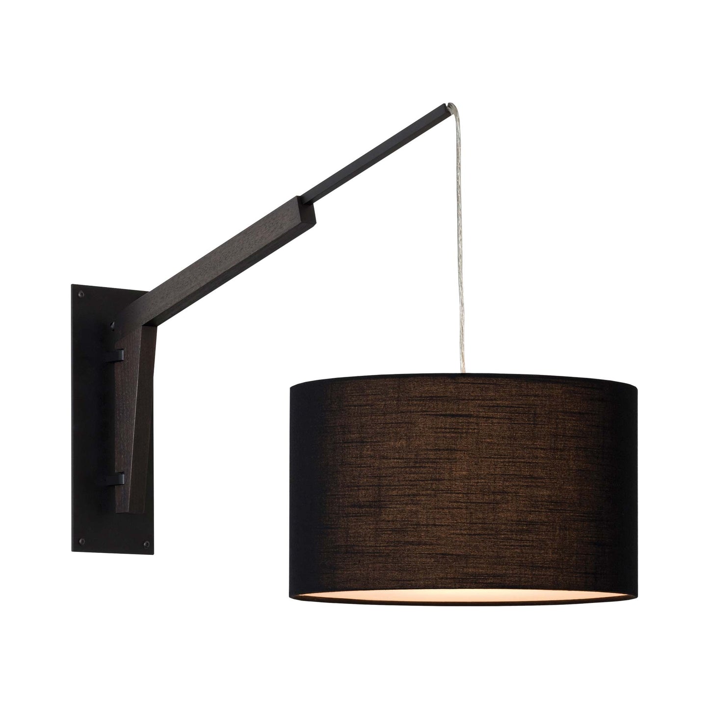 Talea Wall Light in Textured Black Powdercoat/Dark Stained Walnut/Black Amaretto.