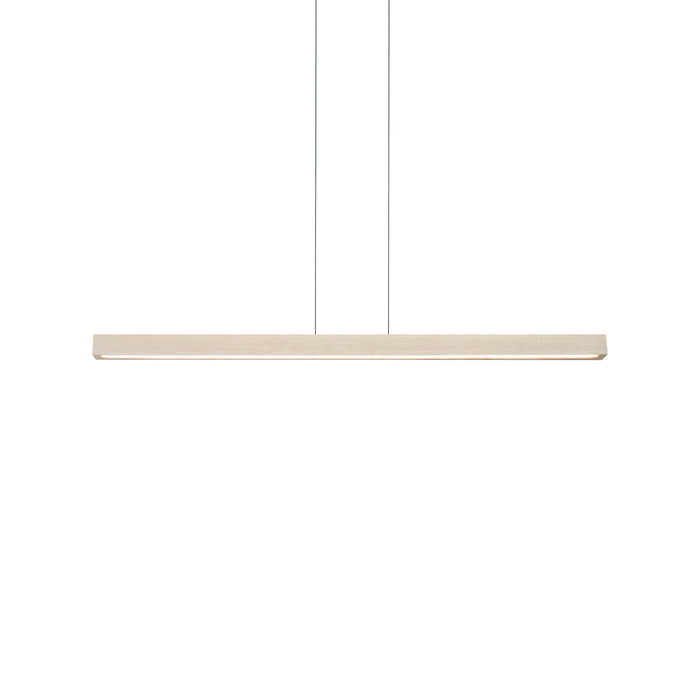 Una LED Linear Pendant Light in White Washed Oak (48-Inch).