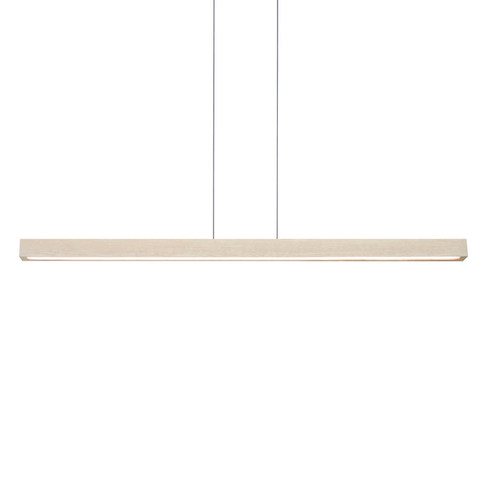 Una LED Linear Pendant Light in White Washed Oak (66-Inch).