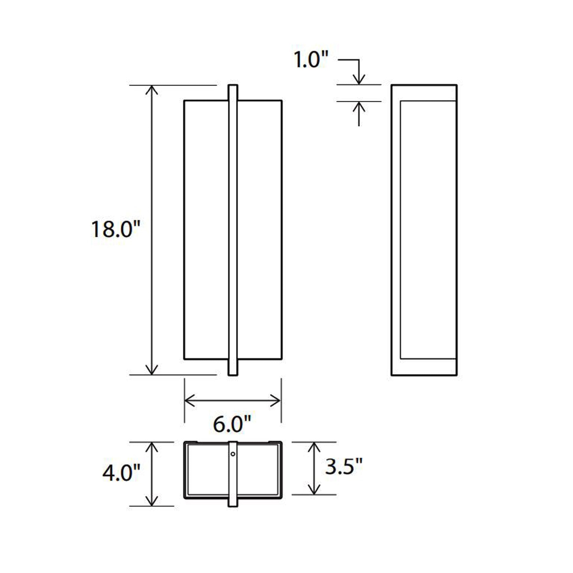 Via LED Wall Light - line drawing.