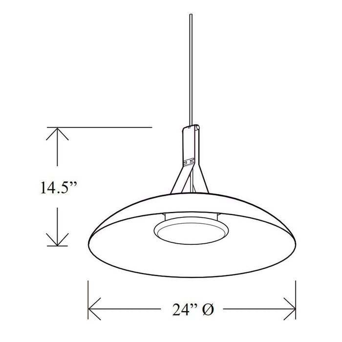 Volo LED Pendant Light - line drawing.