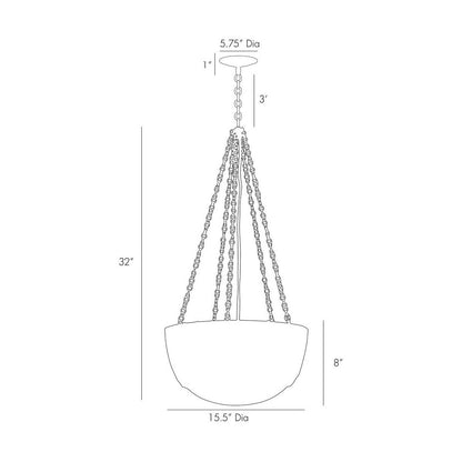 Chainmail Pendant Light - line drawing.