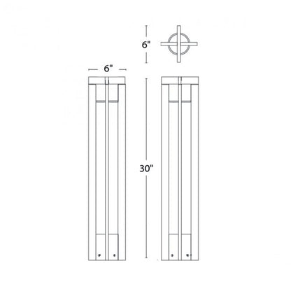 Chamber LED Bollard - line drawing.