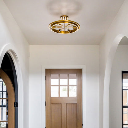 Chambers Semi Flush Mount Ceiling Light in living room.