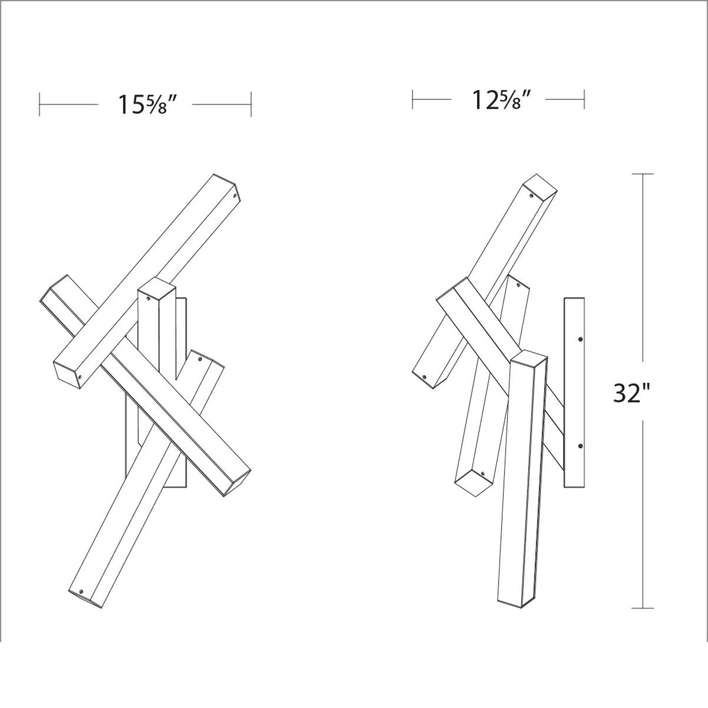 Chaos LED Wall Light - line drawing.