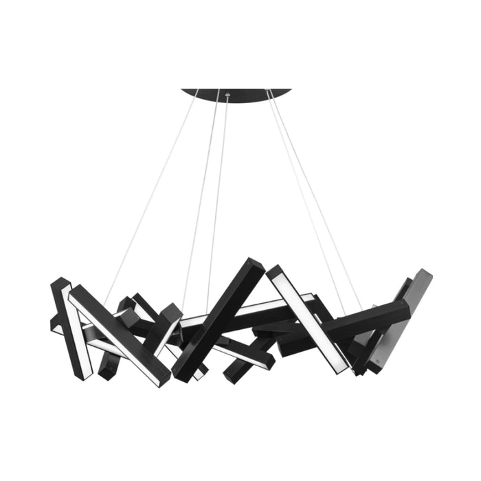 Chaos Round LED Chandelier in 15-Light/Black.
