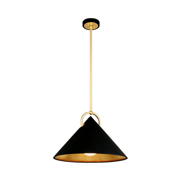 Charm Pendant Light in Black/Gold Leaf (Small).