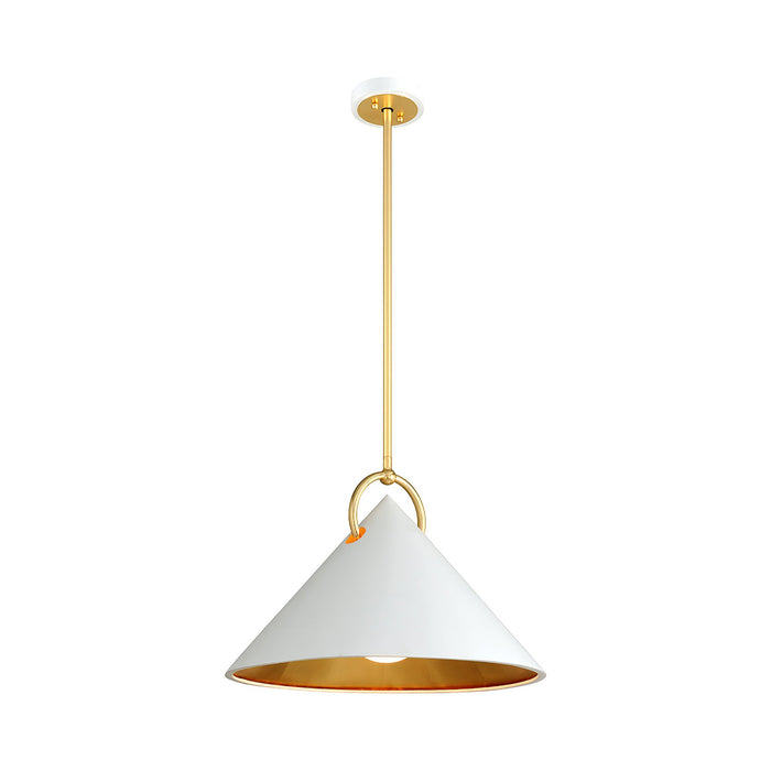 Charm Pendant Light in White/Gold Leaf (Small).