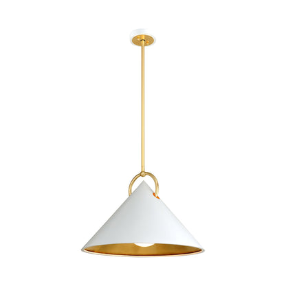 Charm Pendant Light in White/Gold Leaf (Medium).