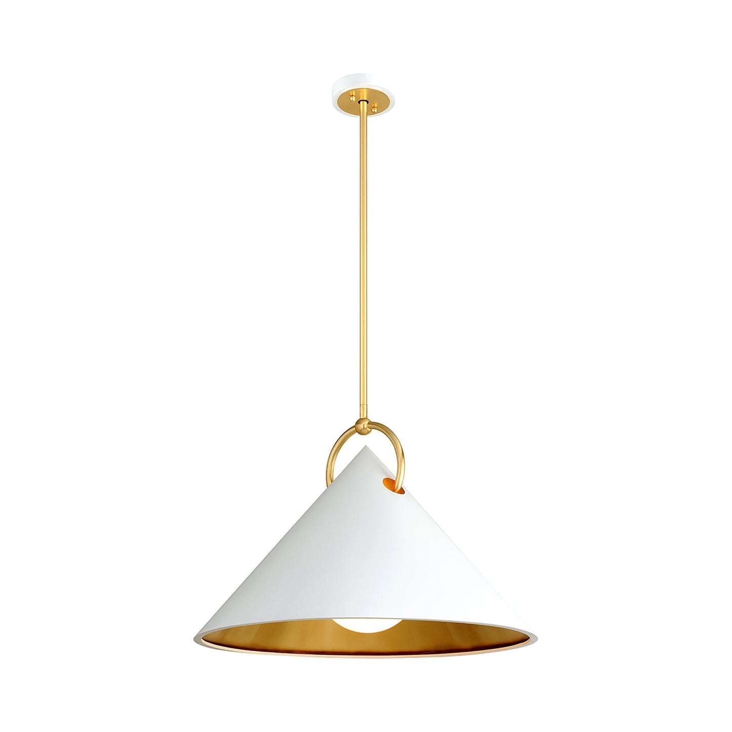 Charm Pendant Light in White/Gold Leaf (Large).