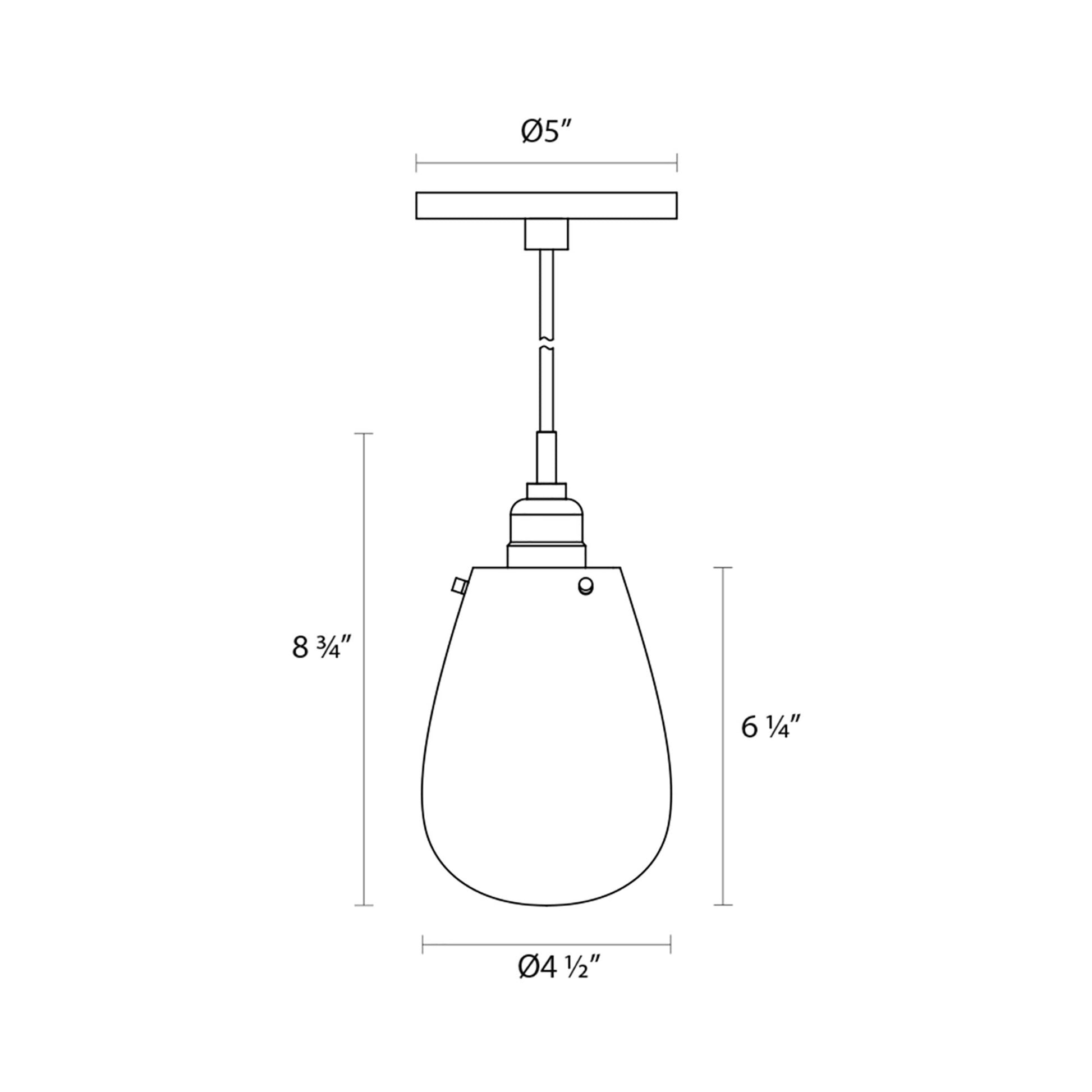 Chelsea Pendant Light - line drawing.