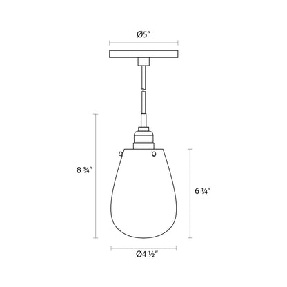 Chelsea Pendant Light - line drawing.