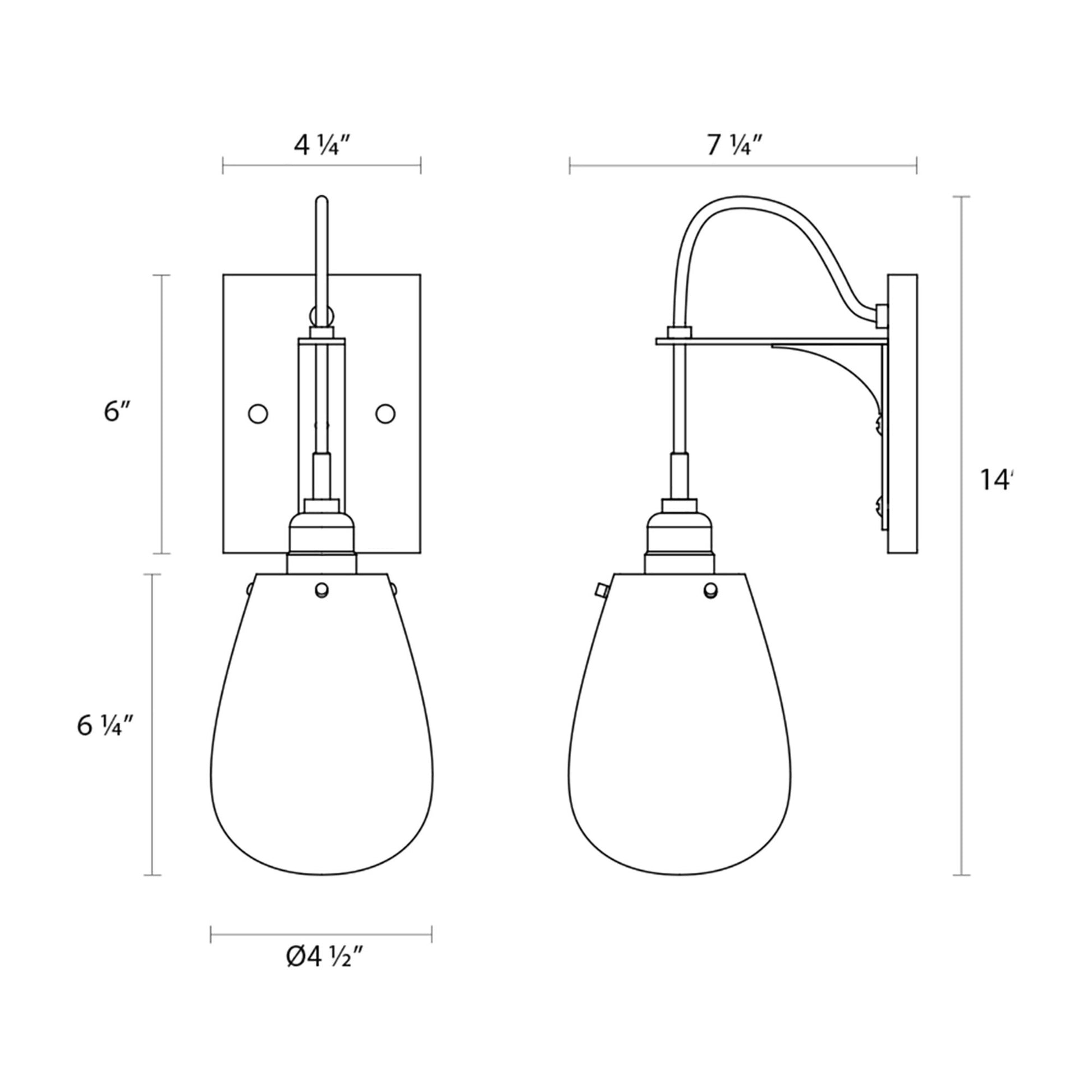 Chelsea Wall Light - line drawing.