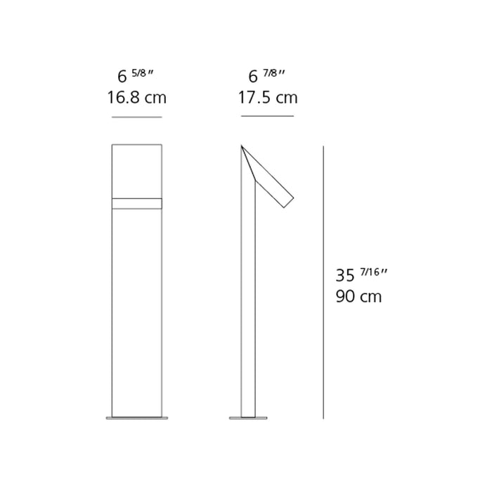 Chilone Outdoor LED Floor Lamp - line drawing.