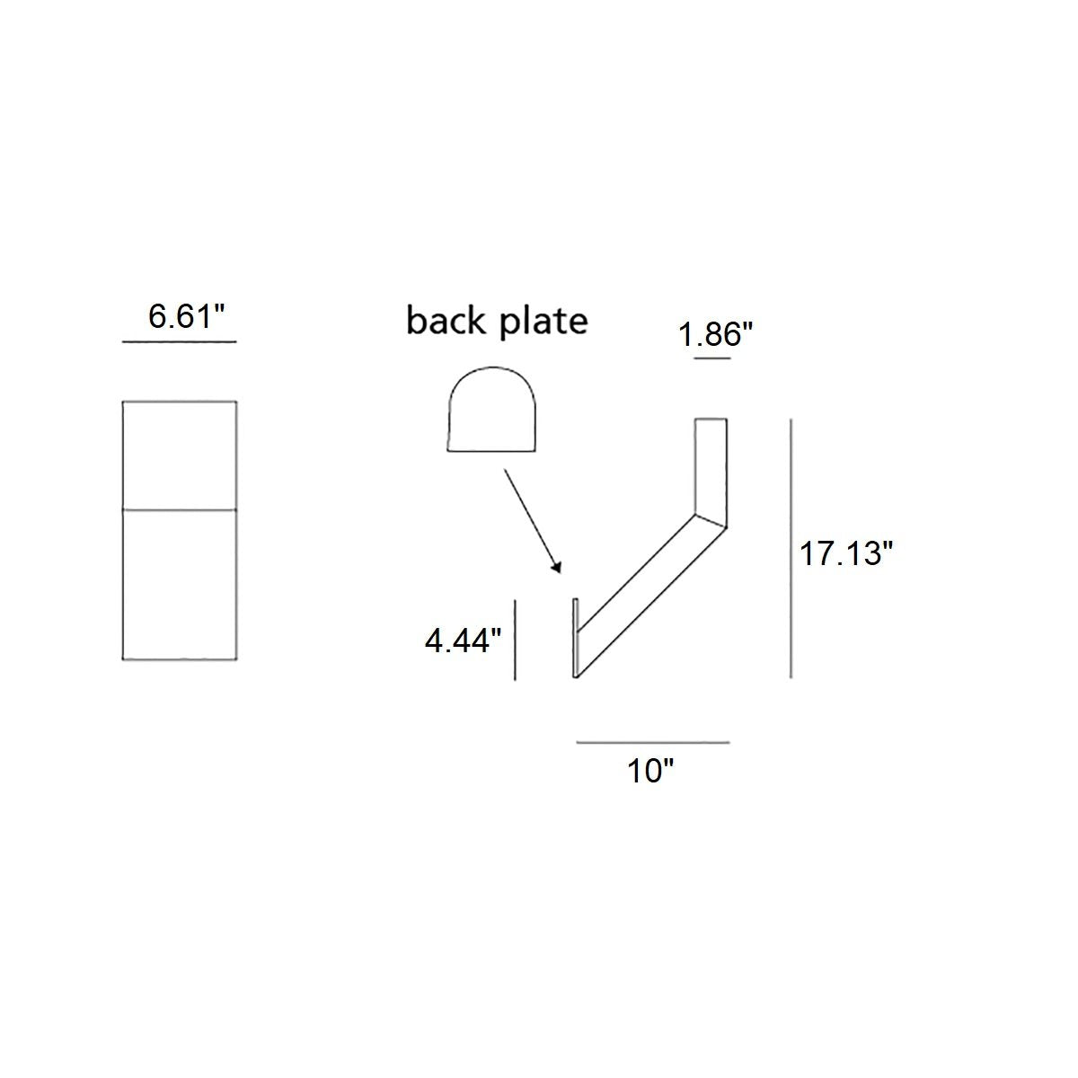 Chilone Outdoor Wall Light - line drawing.