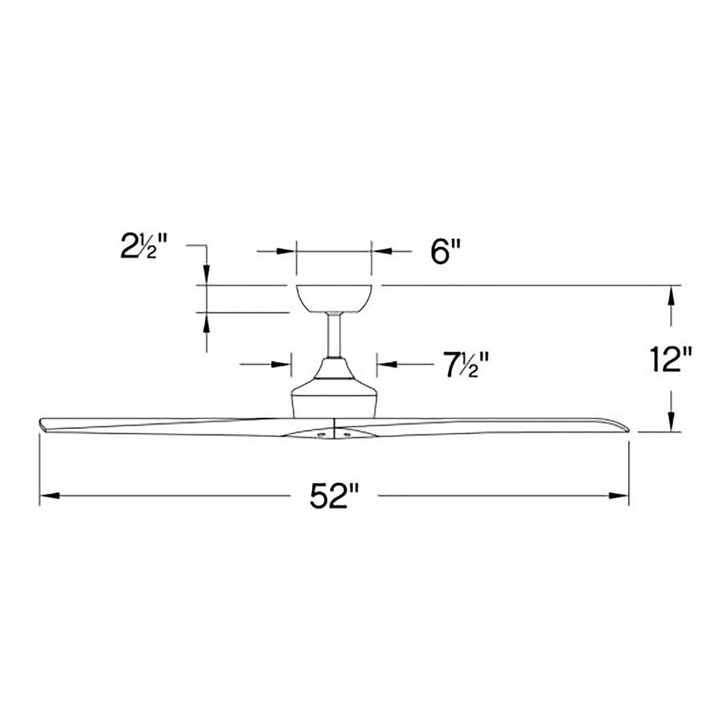 Chisel Ceiling Fan - line drawing.