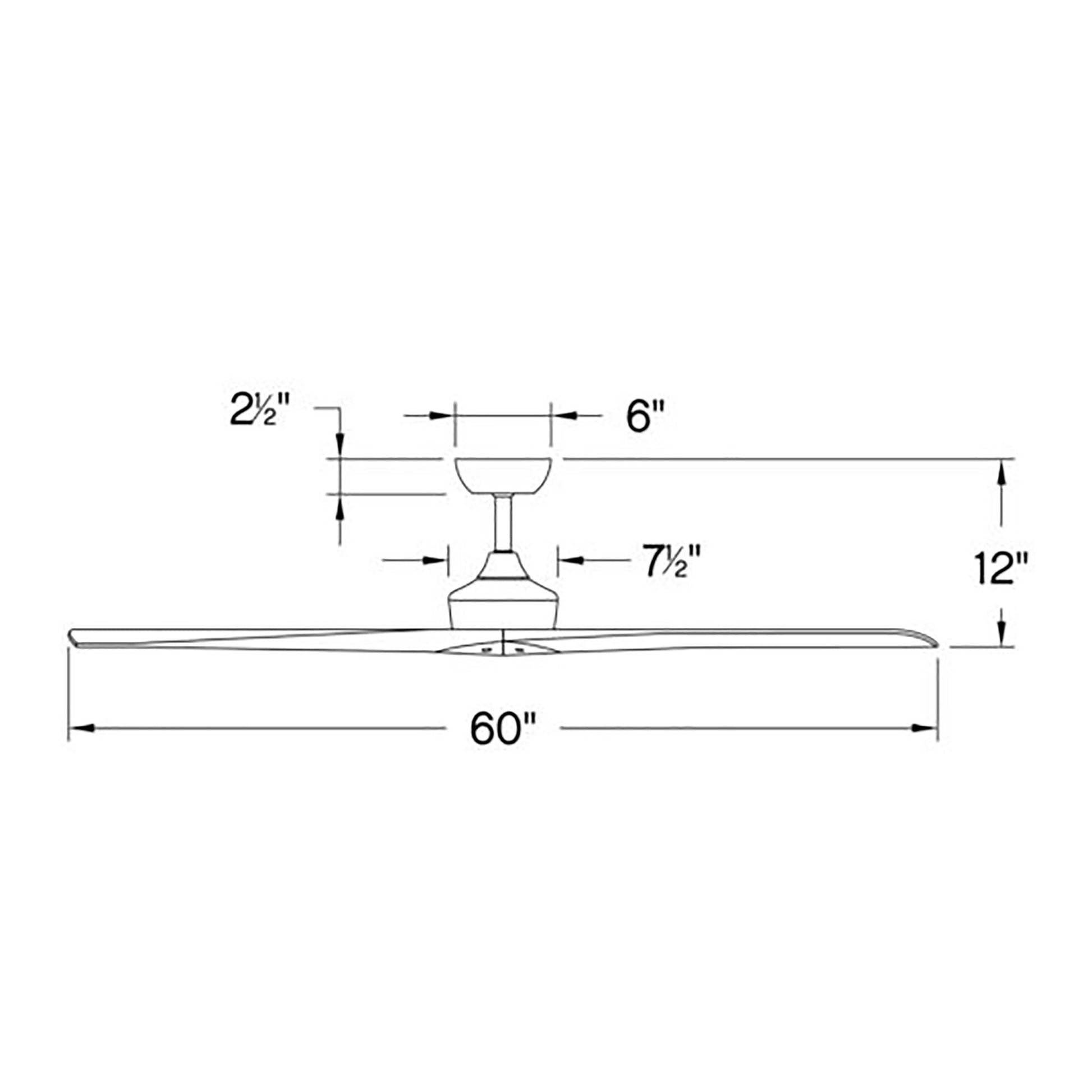 Chisel Ceiling Fan - line drawing.