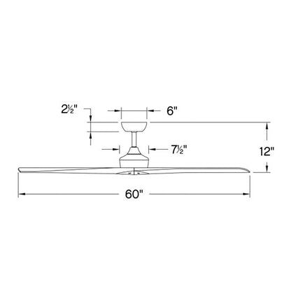 Chisel Ceiling Fan - line drawing.