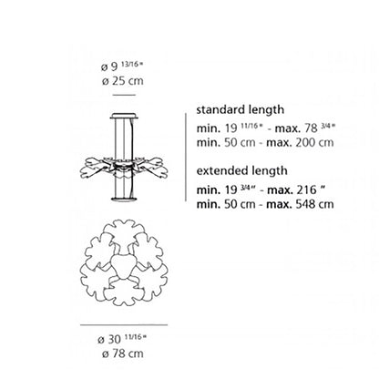 Chlorophilia LED Suspension Light - line drawing.