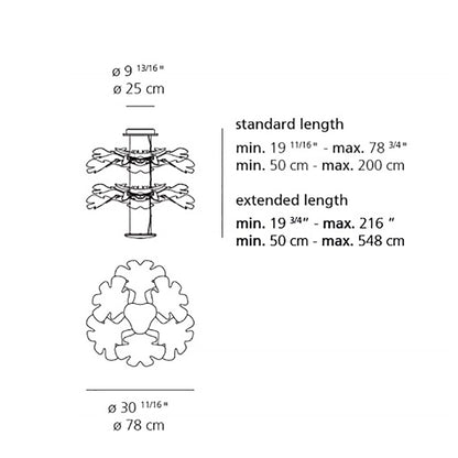 Chlorophilia LED Suspension Light - line drawing.