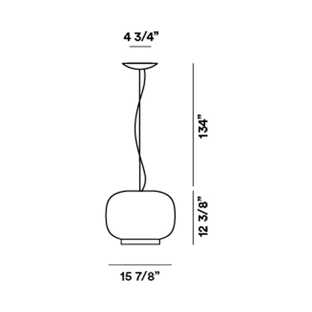 Chouchin 1 LED Pendant Light - line drawing.